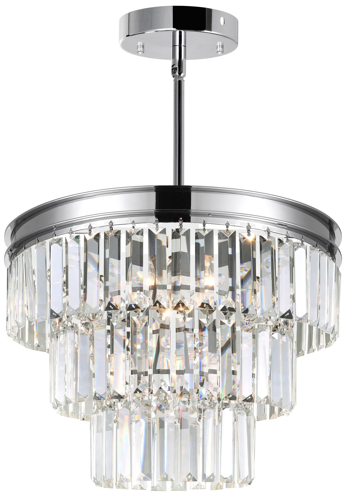 Weiss 5 Light 18in Chrome Down Chandelier