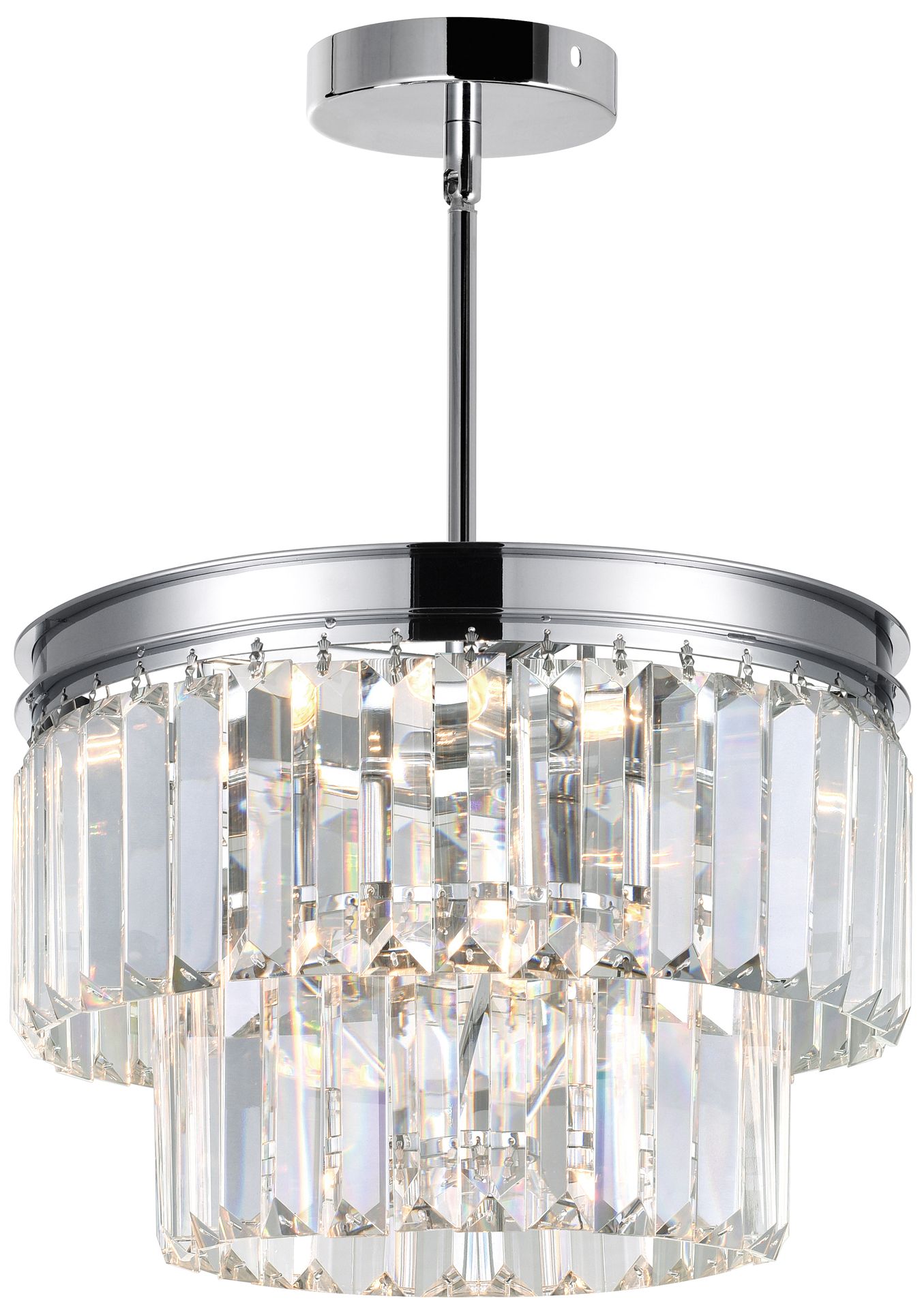 Thumbnail1 of Weiss 5 Light 8in Chrome Down Mini Chandelier