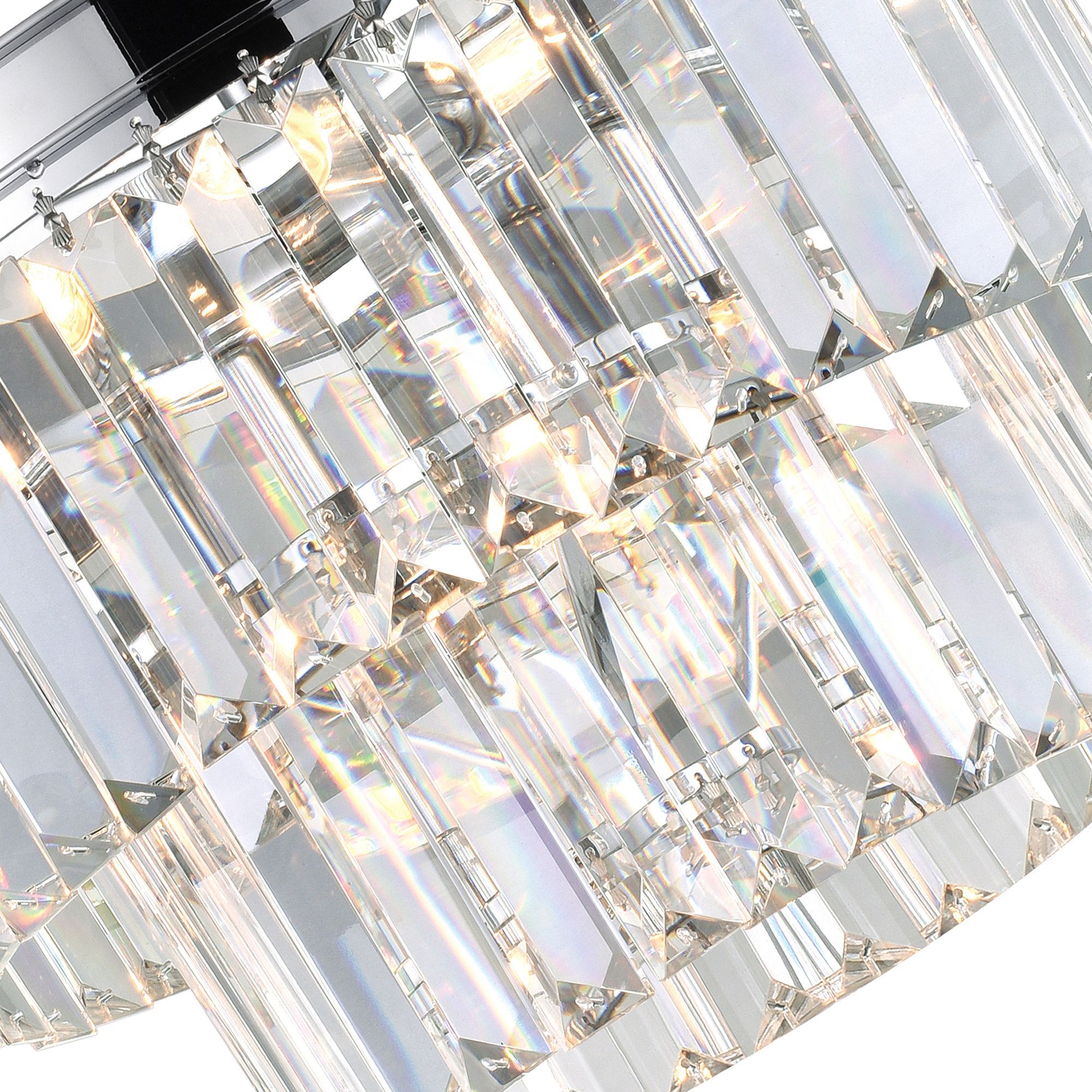 Thumbnail3 of Weiss 5 Light 8in Chrome Down Mini Chandelier more views