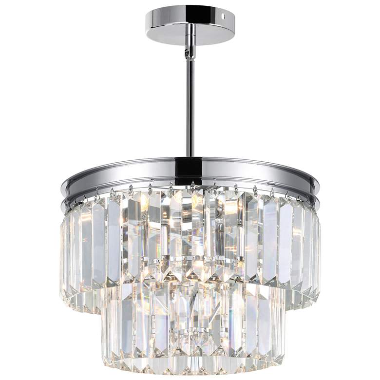 Image 1 Weiss 5 Light Down Mini Chandelier With Chrome Finish