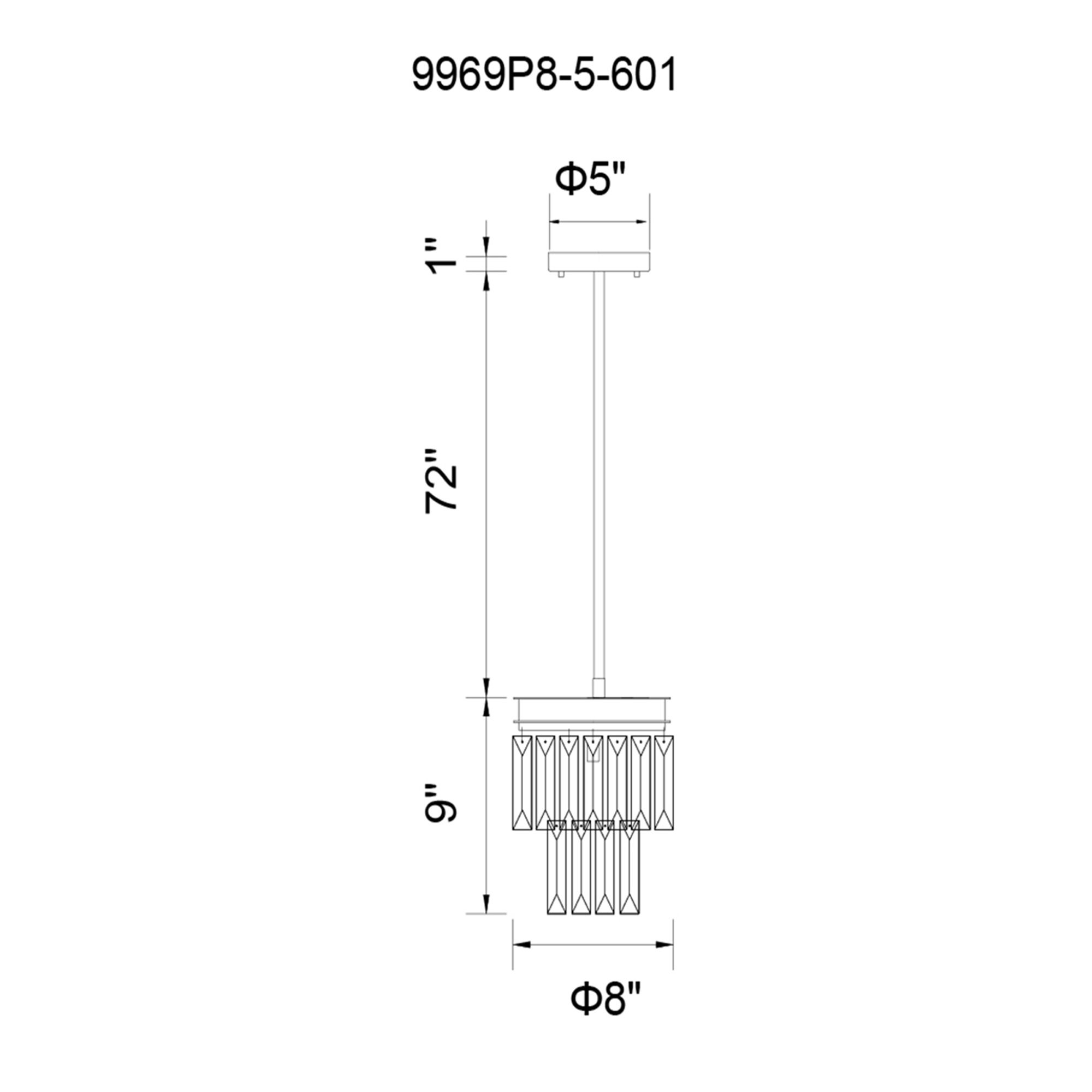 Image 6 Weiss 5 Light Down Mini Chandelier With Chrome Finish more views