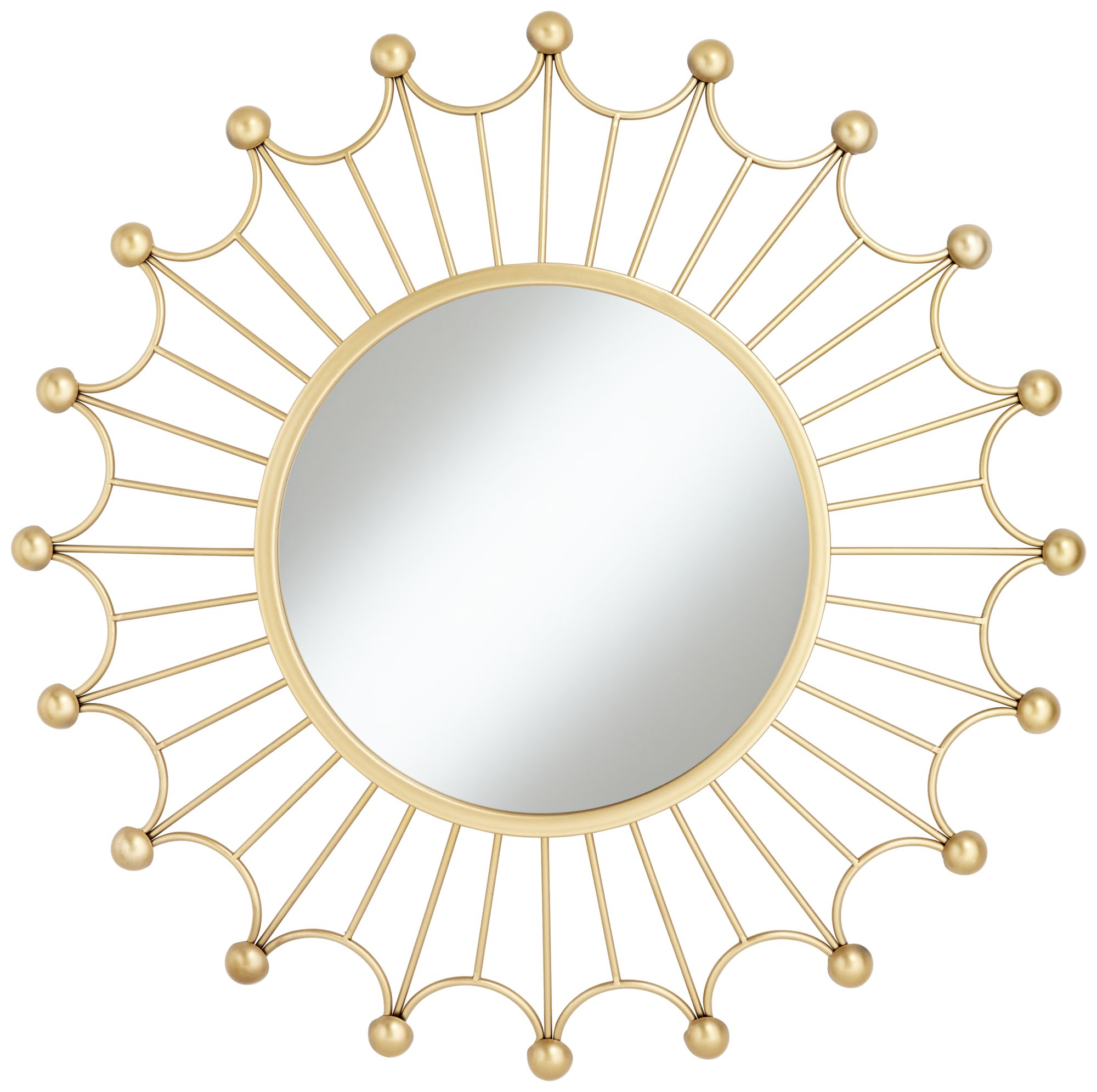 Weiss Gold 35 1/2" Round Sunburst Wall Mirror