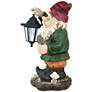 Welcome Gnome with Lantern 16" High Outdoor Garden Statue