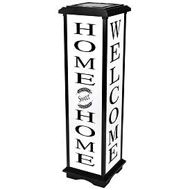 Image2 of Welcome Home 33 1/4" High Black LED Lantern Light more views