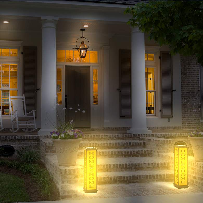 Image 6 Welcome Home 33 1/4" High Black LED Lantern Light more views
