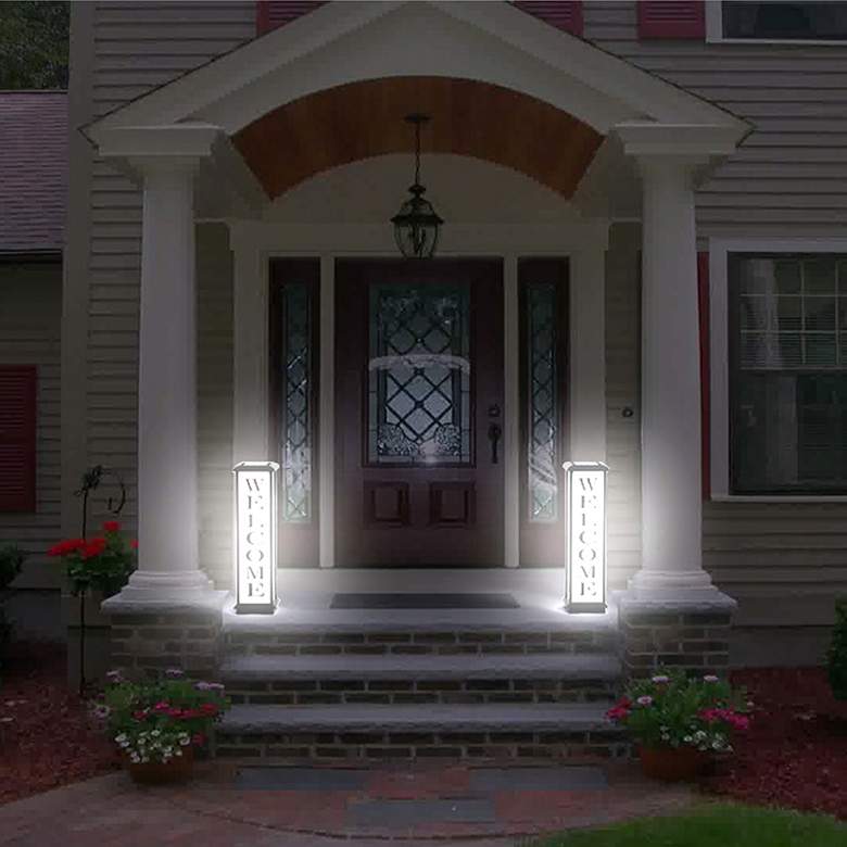 Image 7 Welcome Home 33 1/4" High Black LED Lantern Light more views