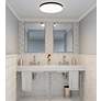 3_Weldin 20-Inch Integrated LED Matte Black White Flush Mount Light more views
