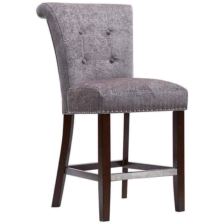 Weldon 26 inch Gray Fabric Tufted Counter Stool