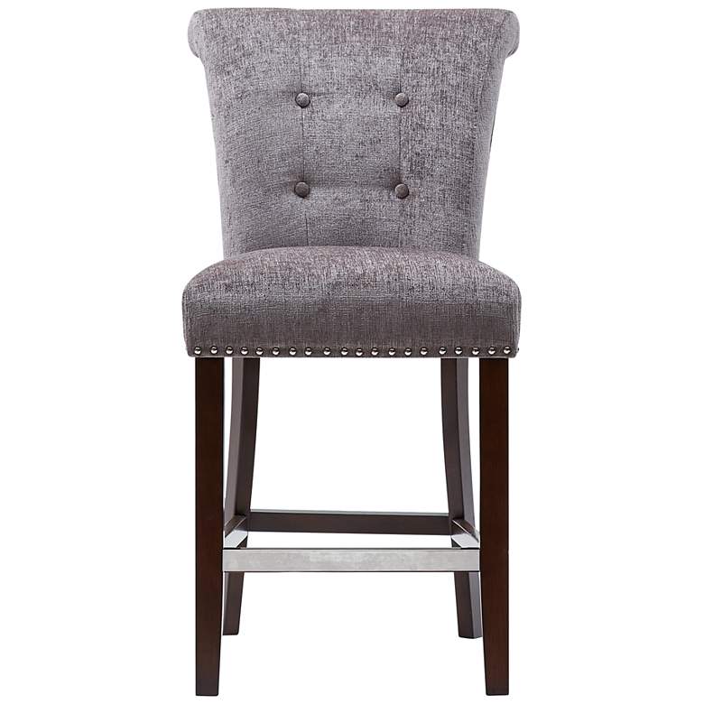 Image 3 Weldon 26" Gray Fabric Tufted Counter Stool more views