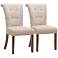 Weldon Cream Fabric Tufted Dining Chairs Set of 2