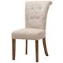 Weldon Cream Fabric Tufted Dining Chairs Set of 2 in scene