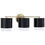 2_Weller 24 1/4" Wide Matte Brass and Black 3-Light Bath Light