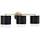 Weller 24 1/4" Wide Matte Brass and Black 3-Light Bath Light