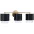 Weller 24 1/4" Wide Matte Brass and Black 3-Light Bath Light