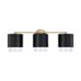 4_Weller 24 1/4" Wide Matte Brass and Black 3-Light Bath Light more views