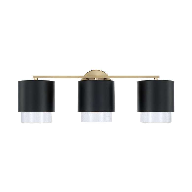 Image 5 Weller 24 1/4" Wide Matte Brass and Black 3-Light Bath Light more views