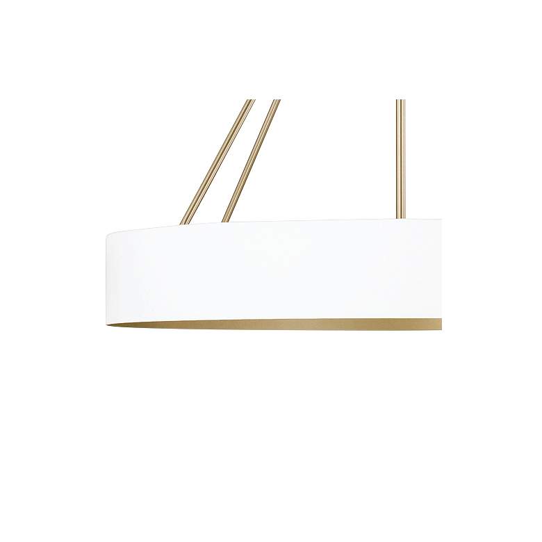 Image 3 Weller 27 1/2" Wide Matte Brass and White 4-Light Chandelier more views