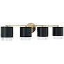 Weller 33 1/2" Wide Matte Brass and Black 4-Light Bath Light