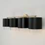 Weller 33 1/2" Wide Matte Brass and Black 4-Light Bath Light