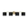Weller 33 1/2" Wide Matte Brass and Black 4-Light Bath Light