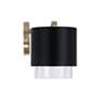 Weller 33 1/2" Wide Matte Brass and Black 4-Light Bath Light
