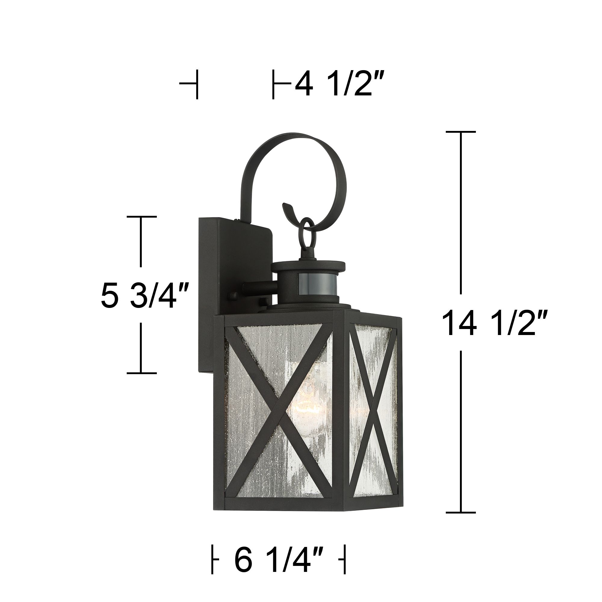Welling 14 1/2" High Black Motion Sensor Outdoor Lights Set of 2