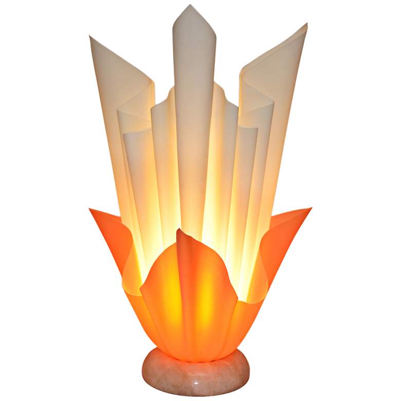 Image 1 Welling Hand-Crafted Orange and White Table Lamp