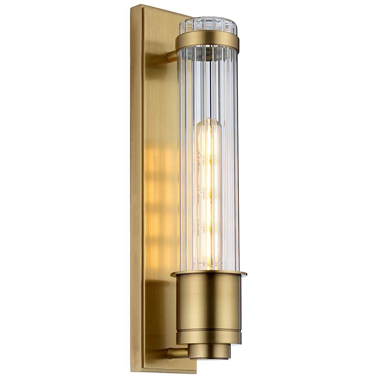 Image 1 Wellington 1 Light Bath Light in Aged Brass