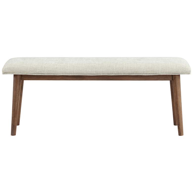 Image 5 Wellington 48 inch Wide Cream Fabric Rectangular Dining Bench more views