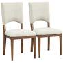 Wellington Beige Fabric Dining Chairs Set of 2