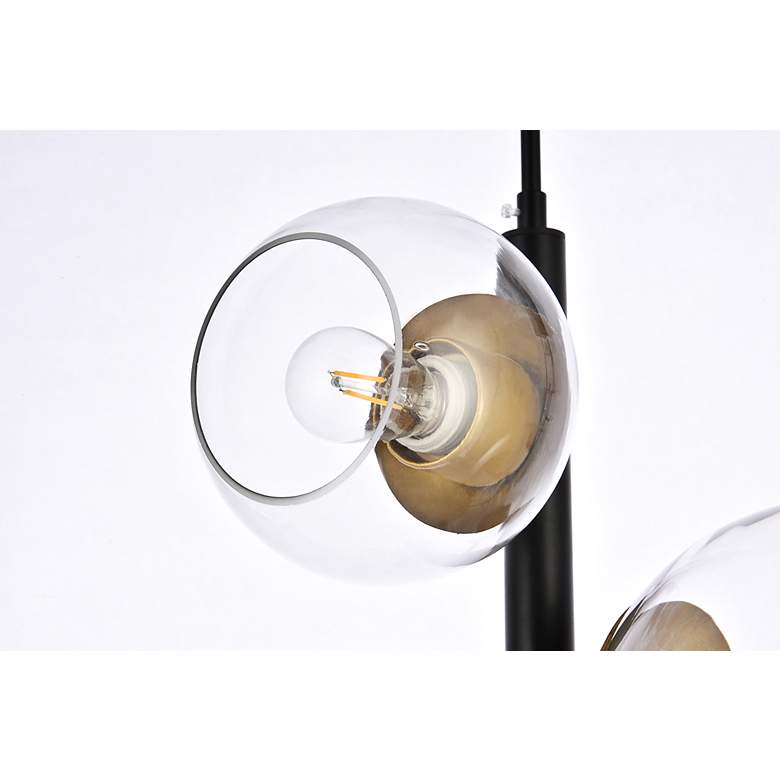 Image 6 Wells 18" Pendant In Black And Brass With Clear Shade more views