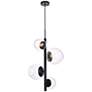 1_Wells 18" Pendant In Black With Clear Shade