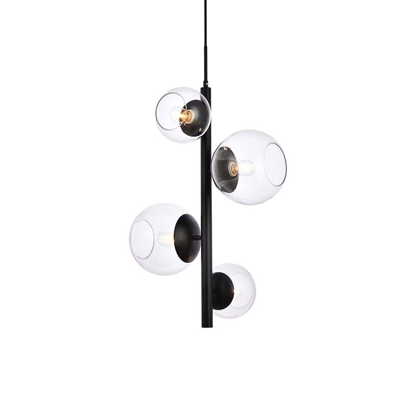 Image 3 Wells 18" Pendant In Black With Clear Shade more views