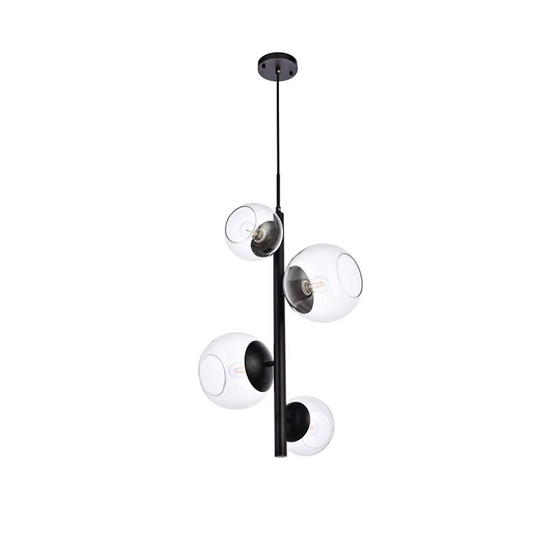 Image 7 Wells 18" Pendant In Black With Clear Shade more views