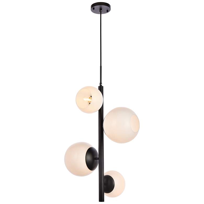 Image 1 Wells 18" Pendant In Black With White Shade