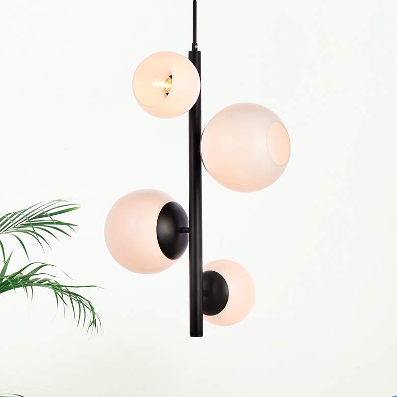 Image 1 Wells 18" Pendant In Black With White Shade