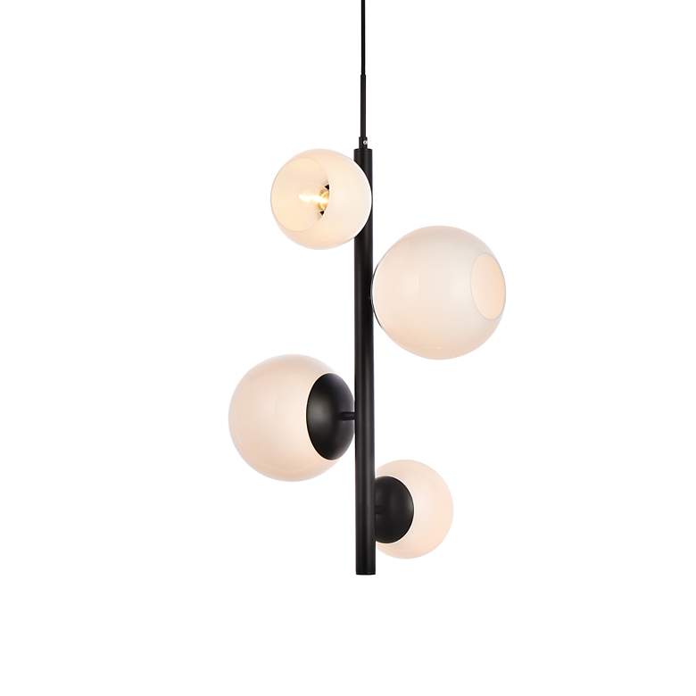 Image 4 Wells 18" Pendant In Black With White Shade more views