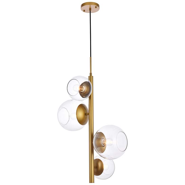 Image 1 Wells 18" Pendant In Brass With Clear Shade