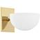 Wells 6" High Aged Brass and White Plaster Wall Sconce