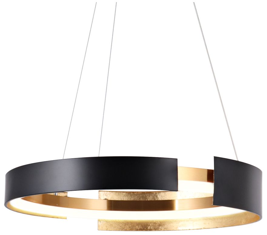 Welntscpia 20 1/2" Wide Black and Gold LED Chandelier