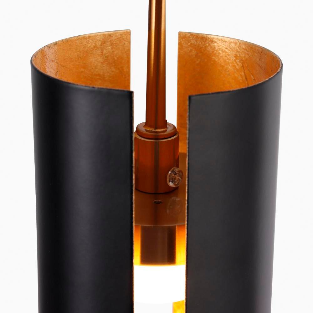 Image 3 Welntscpia 5" Wide Matte Black and Brass LED Mini Pendant more views