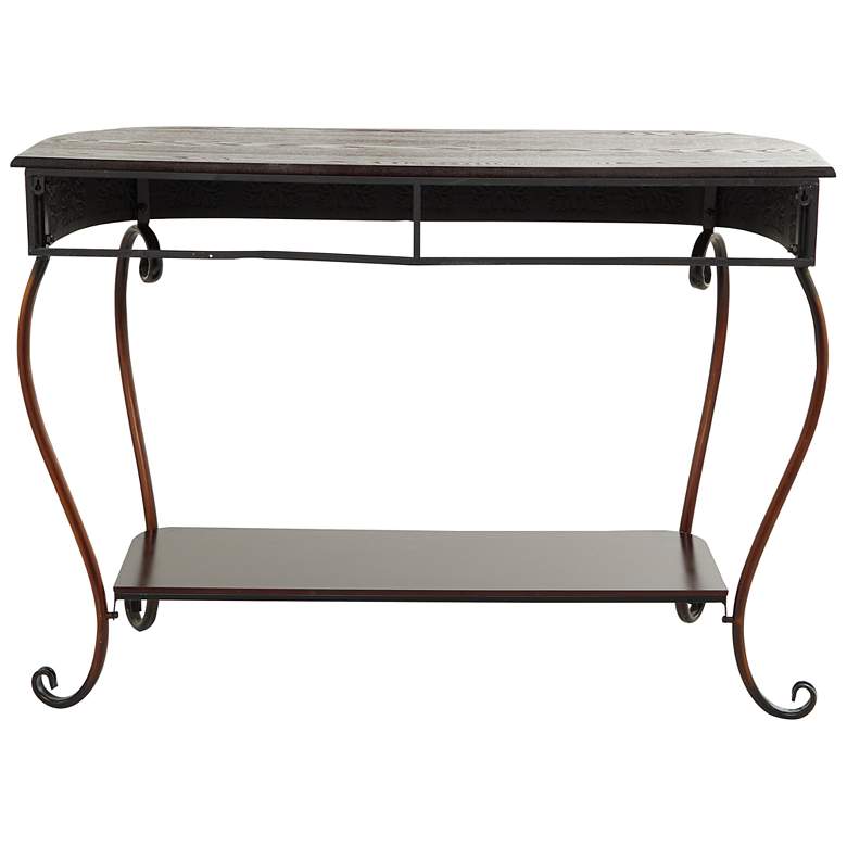 Image 6 Wembly 43" Wide Brown Floral 1-Shelf Console Table more views