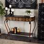 Wembly 43" Wide Brown Floral 1-Shelf Console Table