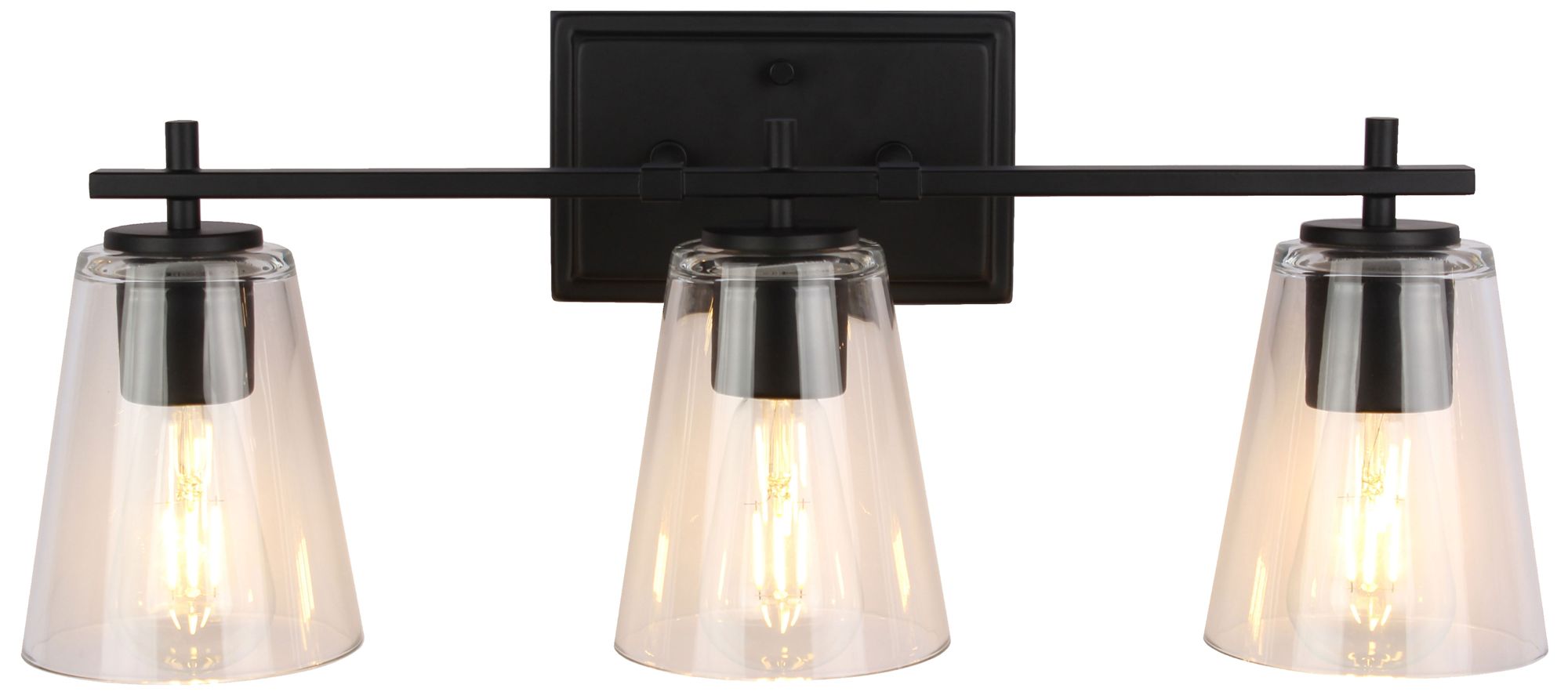 Image 2 Wenda 23" Wide 3-Light Matte Black, Clear Bath/Vanity more views