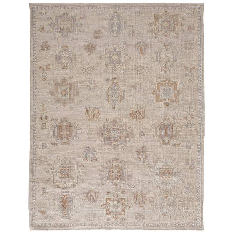 Image 1 Wendover Transitional Oriental Hand Knotted Tan Area Rug 6858F