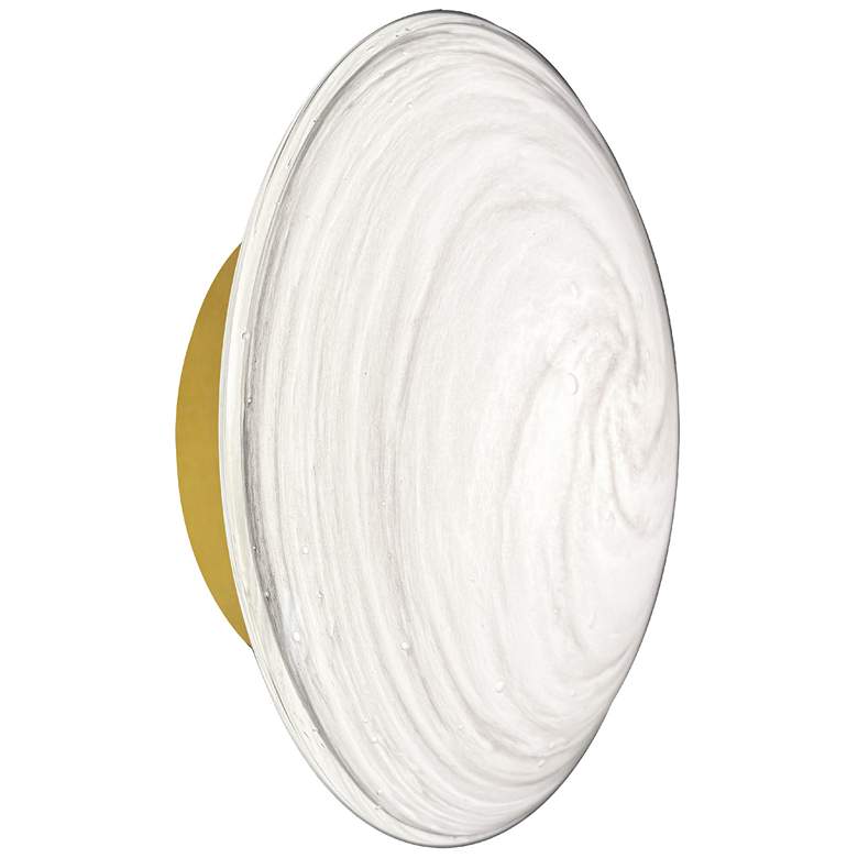Image 1 Wenona 7.5" High Aged Brass Finish Wall Sconce w/ White Shade