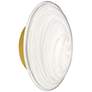 1_Wenona 7.5" High Aged Brass Finish Wall Sconce w/ White Shade