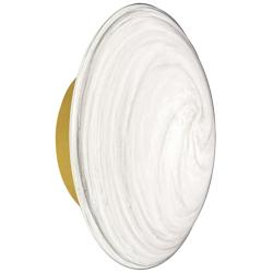 Wenona 7.5" High Aged Brass Finish Wall Sconce w/ White Shade