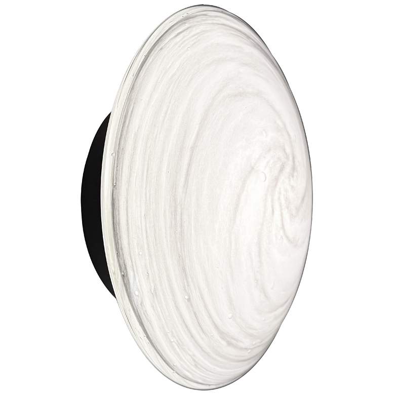 Image 1 Wenona 7.5" High Matte Black Finish Wall Sconce w/ White Shade