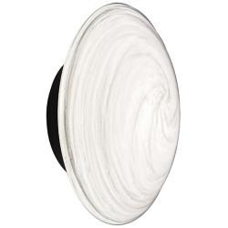 Wenona 7.5" High Matte Black Finish Wall Sconce w/ White Shade
